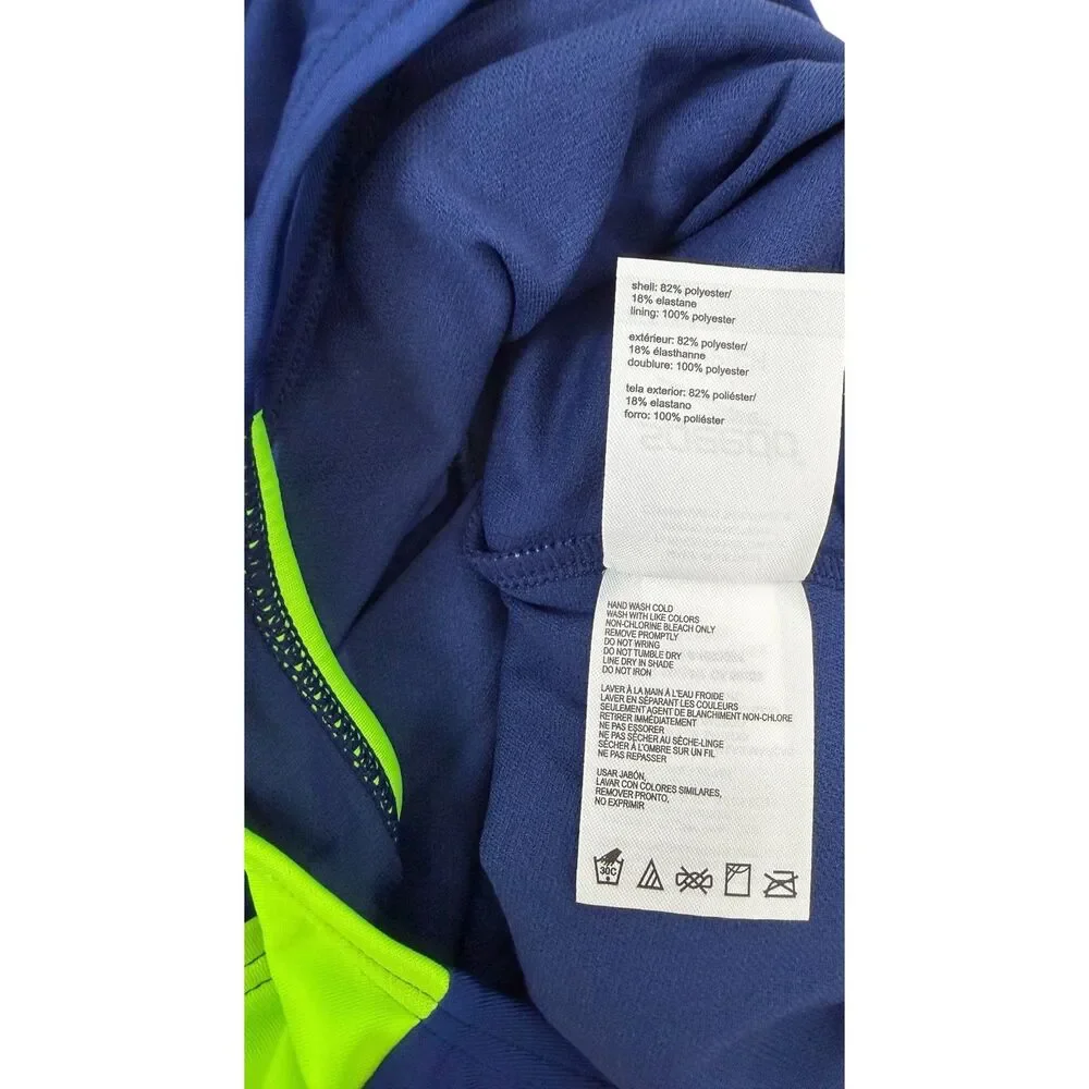 NWT Speedo Girls Small Blue Green Athletic Performance One Piece Swimsuit